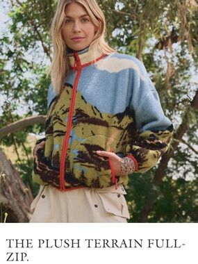 NWT THE GREAT. Plush Full Zip sz small